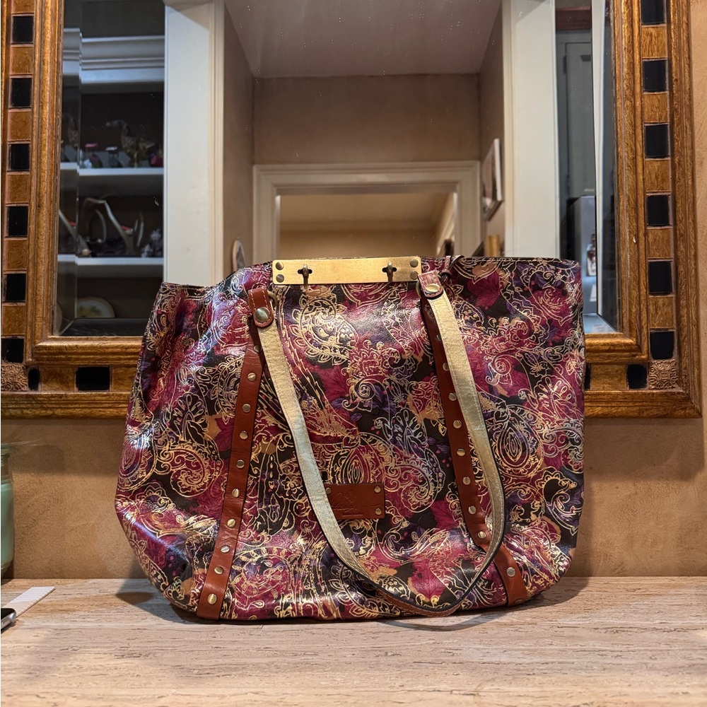 Patricia Nash Benvenuto Paisley Tote with Gold Accents